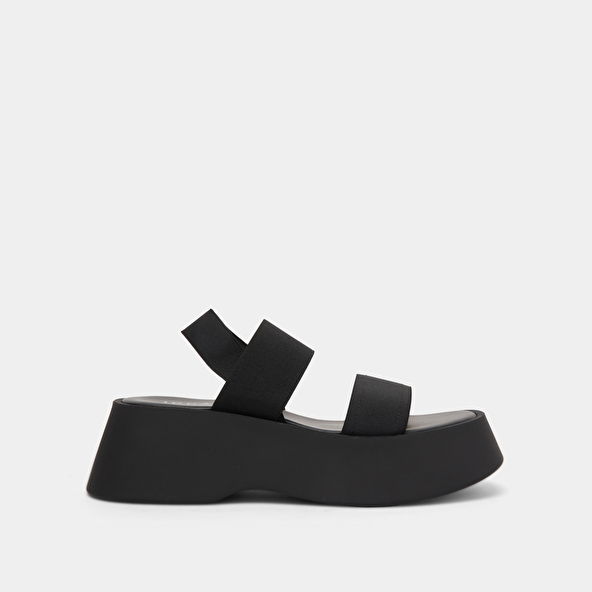 Jonak Wide-strap Sandals In Black Elastic EDITH