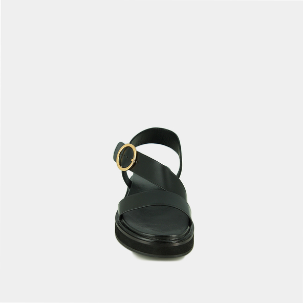 Jonak Wide-strap Sandals In Black Leather WASH