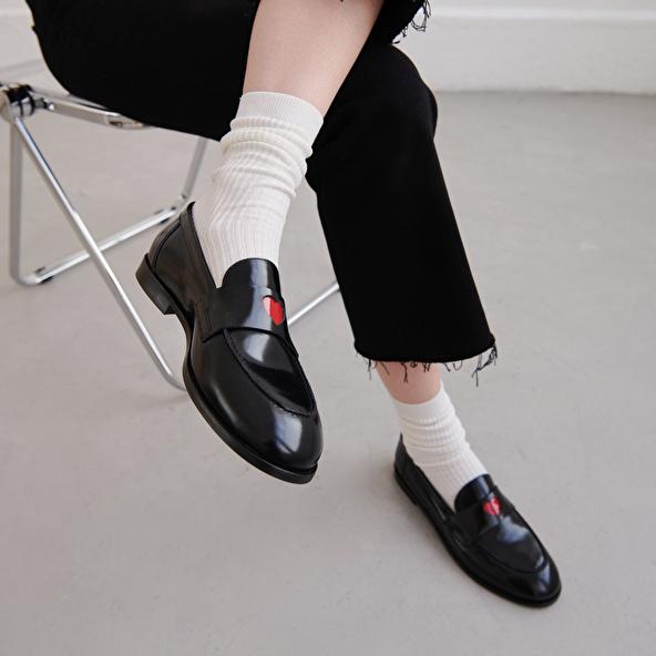 Jonak Loafers Round-tipped In Black Shiny Leather DONJUAN