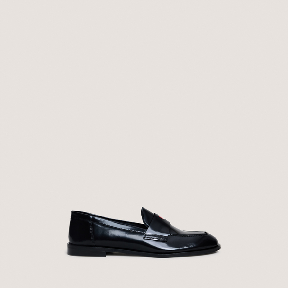 Jonak Loafers Round-tipped In Black Shiny Leather DONJUAN