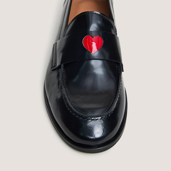 jonak Loafers round-tipped in black shiny leather DONJUAN