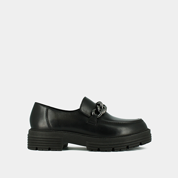 Jonak Loafers With Chains And Notched Soles In Black Leather ANTONY