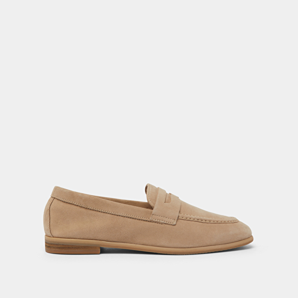 Jonak Loafers With Flat Heels And Rounded Toes In Beige Velvet ACA