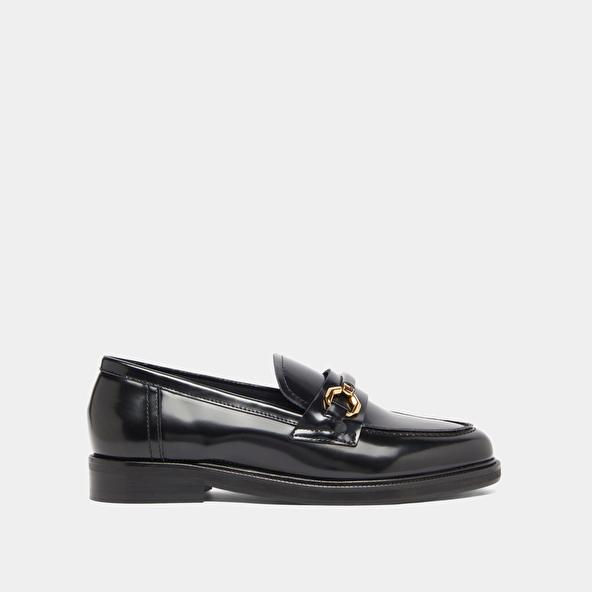 Jonak Loafers With Gold Bits In Black Glazed Leather DROP