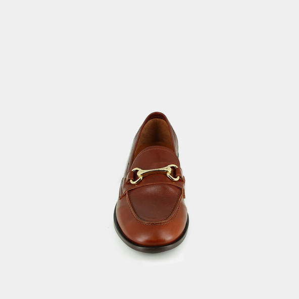 Jonak Loafers With Gold Bits In Cognac Leather DRAGUIGNAN
