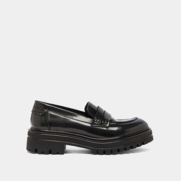 Jonak Loafers With Notched Soles In Grey Glazed Leather ALFI