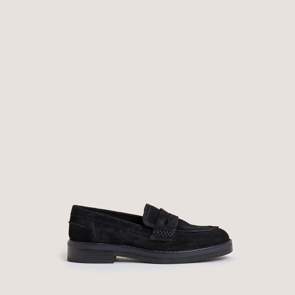 Jonak Loafers With Rounded Toe In Black Suede MIRNA