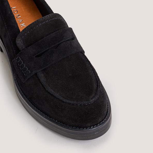 Jonak Loafers With Rounded Toe In Black Suede MIRNA