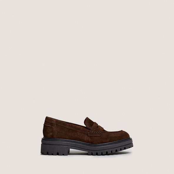 Jonak Loafers With Serrated Sole In Brown Suede ALFI