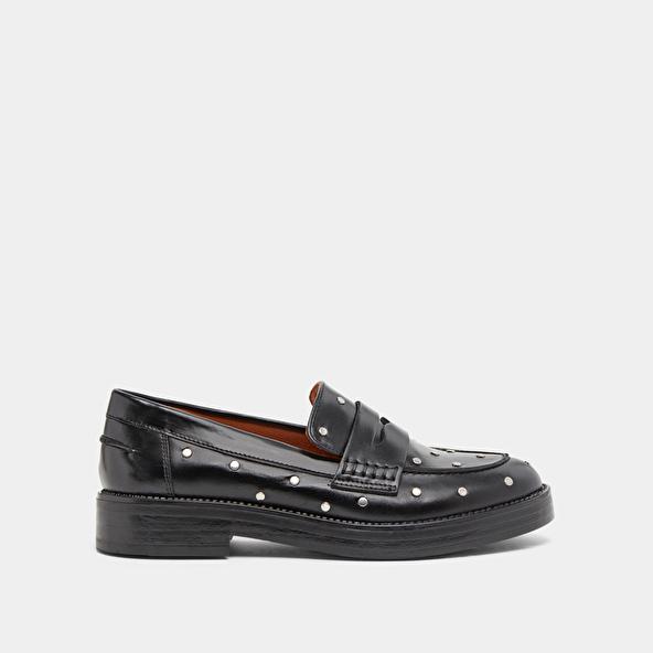 Jonak Loafers With Silver Details In Black Leather MIRNOU