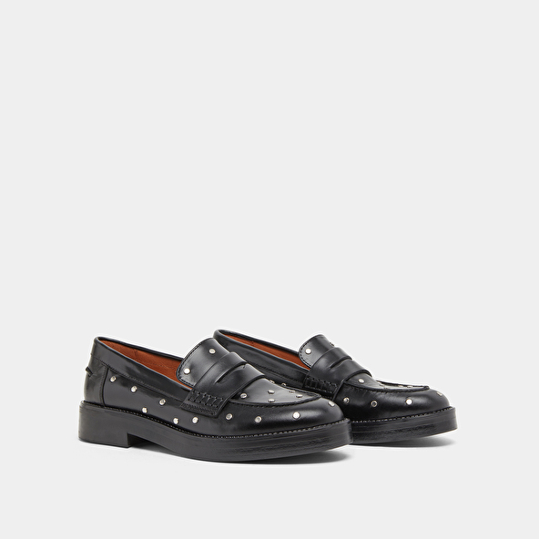 Jonak Loafers With Silver Details In Black Leather MIRNOU