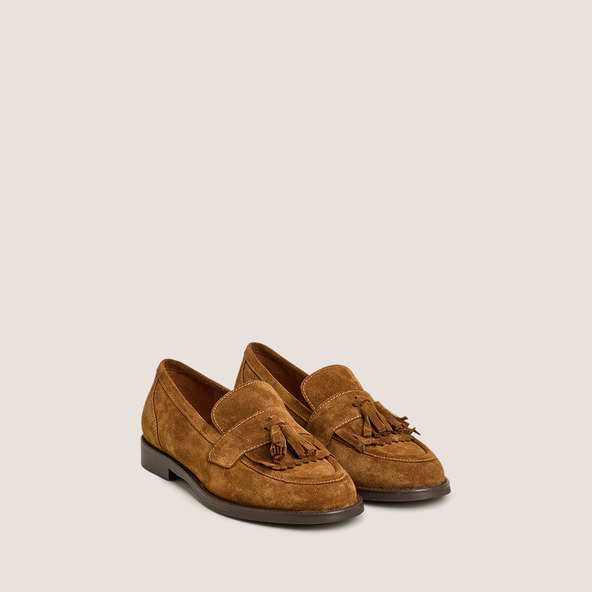 jonak Loafers with Tassels in cognac split leather DIE