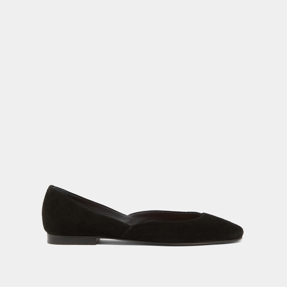 Jonak Low-cut Round-toe Ballet Flats In Black Suede DOMELIA