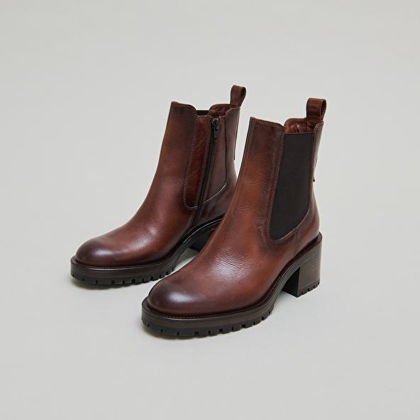 jonak Lowboots with elastic bands in cognac leather CECILE