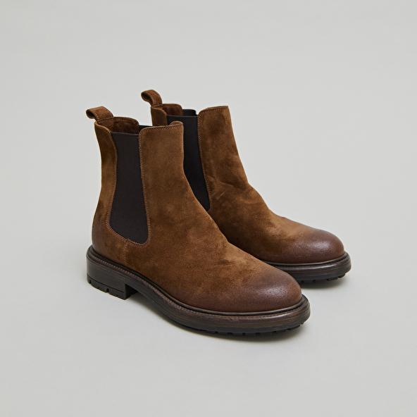 jonak Lowboots with elastic straps and notched soles in cognac suede CELINA