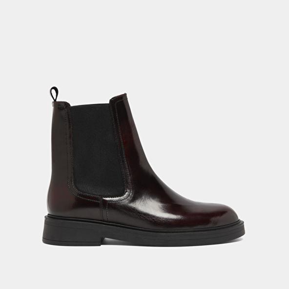 Jonak Lowboots With Pointed Toes In Burgundy Glazed Leather AGEN