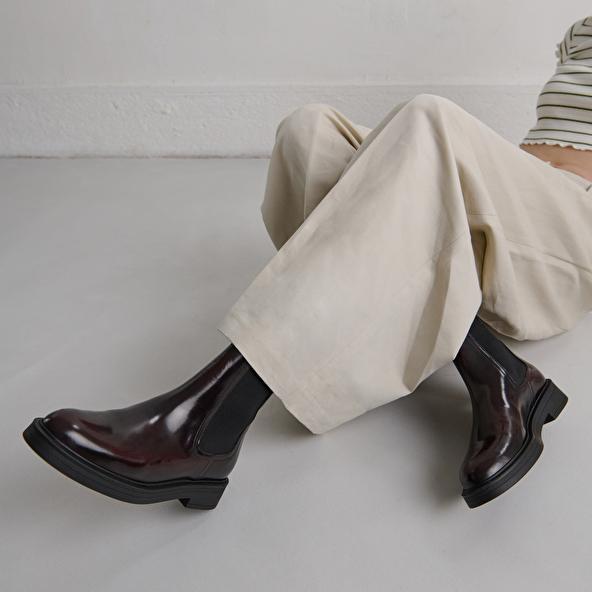 Jonak Lowboots With Pointed Toes In Burgundy Glazed Leather AGEN