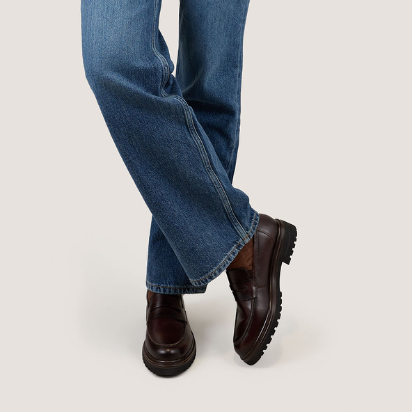 jonak Lug sole Loafers in reddish brown leather ARLO