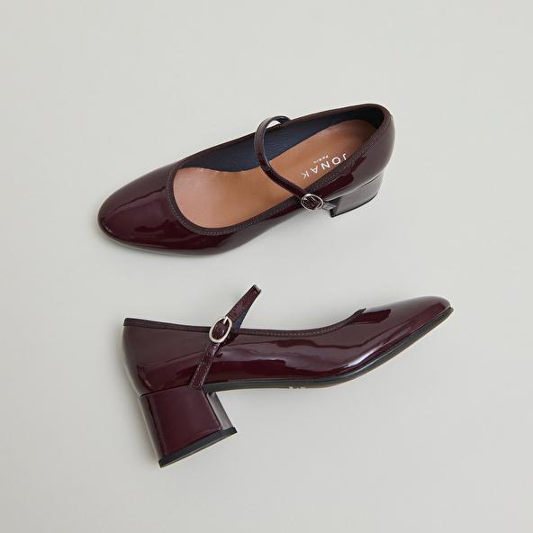 Jonak Mary Jane With Heels In Burgundy Patent DALMATIE
