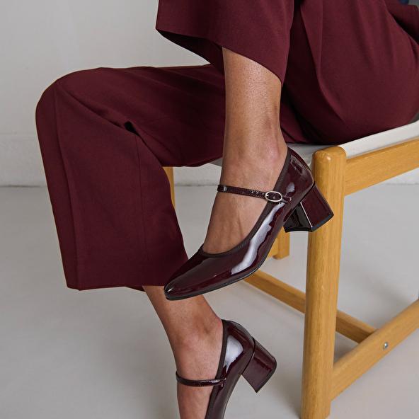 Jonak Mary Jane With Heels In Burgundy Patent DALMATIE