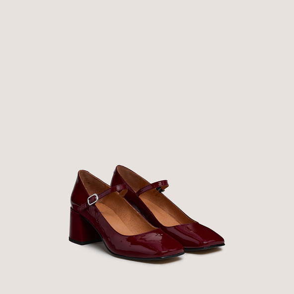 Jonak Mary Jane With Square Heels In Burgundy Vernish ALIENOR