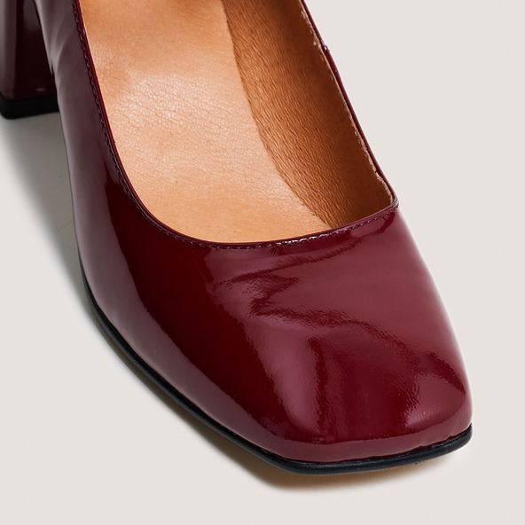 Jonak Mary Jane With Square Heels In Burgundy Vernish ALIENOR