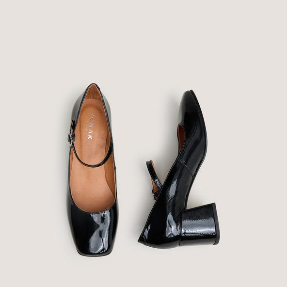 jonak Mary Janes with square heel in black patent leather ALIENOR jonak Mary Janes with square heel in black patent leather ALIENOR