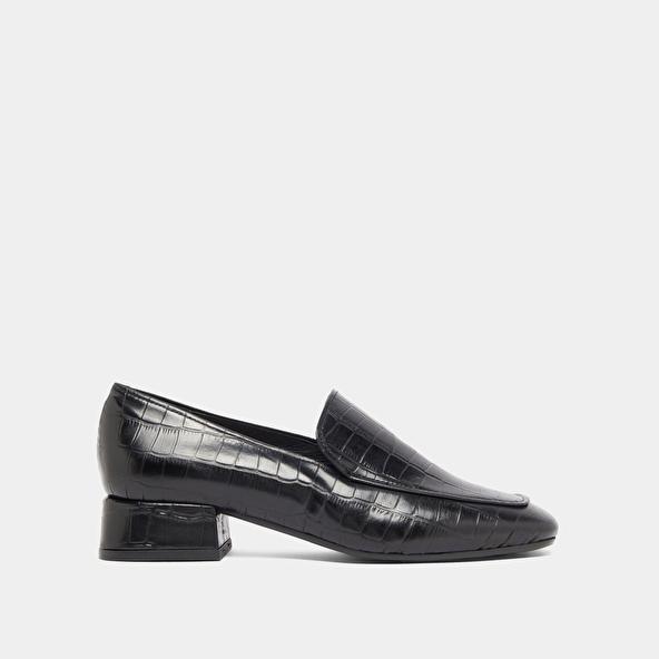 Jonak Mocassins à Bouts Arrondis In Black Reptile Leather DYNAMIC