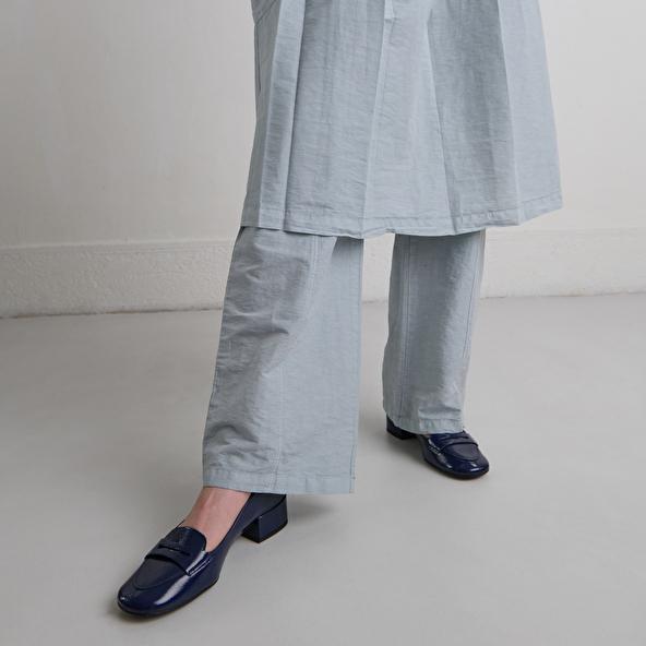jonak Mocassins à petits talons in blue pleated patent BERNIE