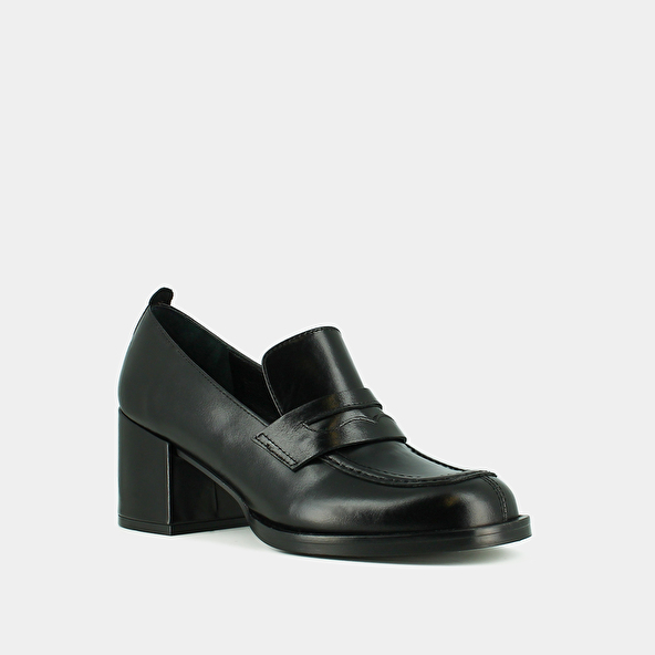 Jonak Mocassins College à Talons In Black Leather BICHE