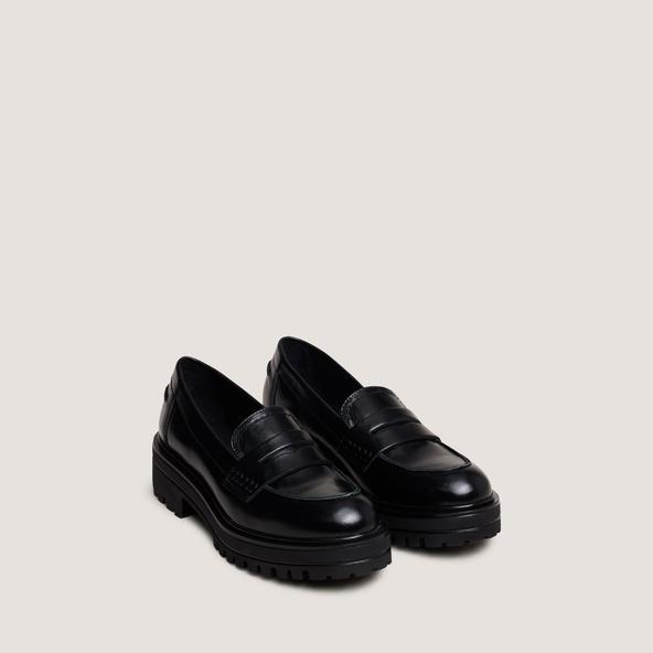 Jonak Moccasins With Notched Soles In Black Leather ALFI