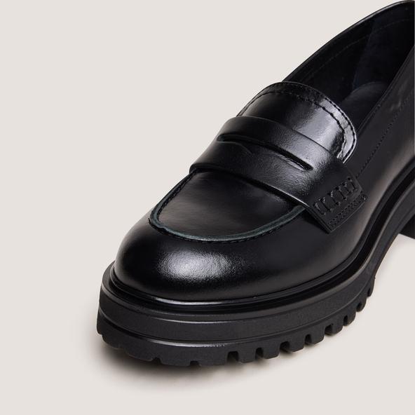 Jonak Moccasins With Notched Soles In Black Leather ALFI