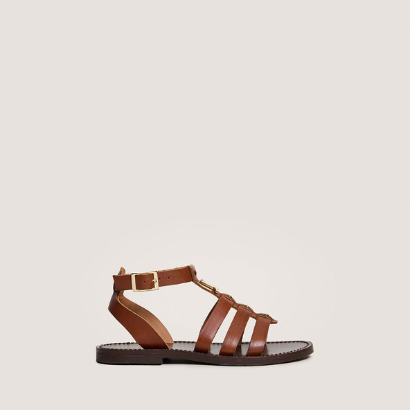 jonak Monogrammed sandals - Capsule Mini in cognac leather WAN