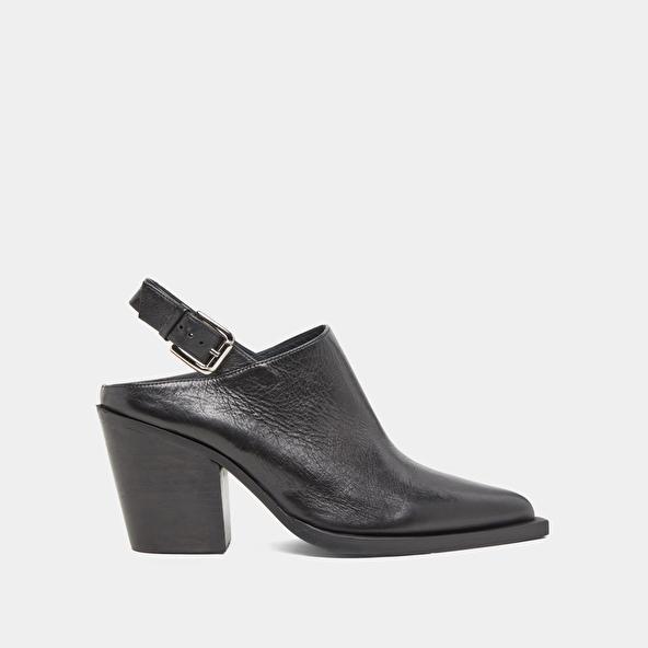 Jonak Mules With Beveled Heels In Black Leather DOREN