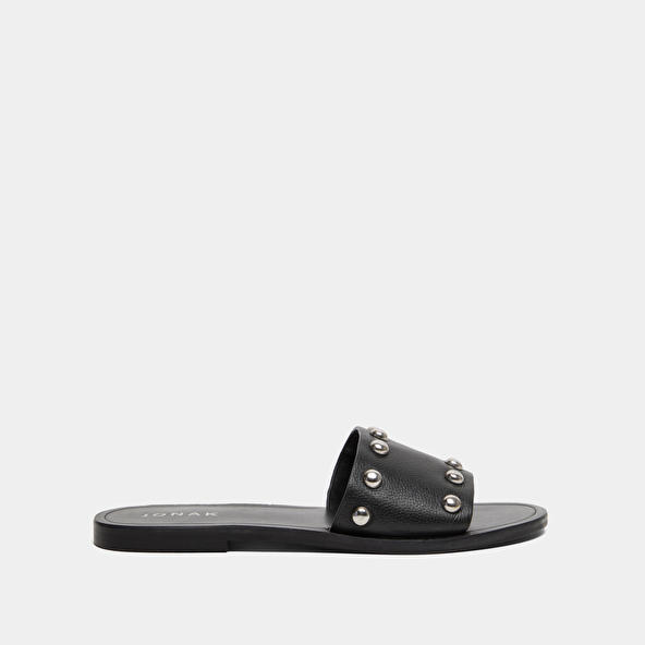 Jonak Mules With Silver Details In Black Grained Leather WINSLOW