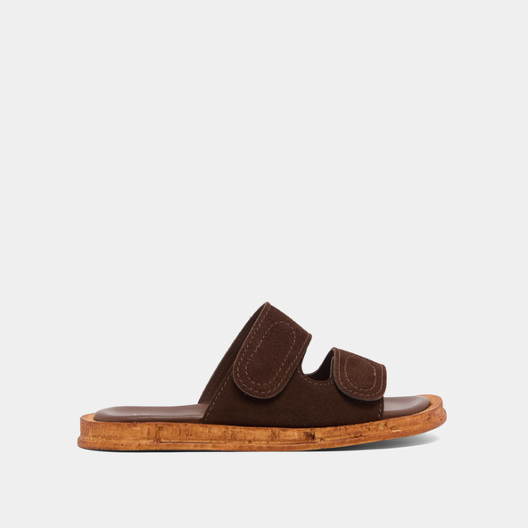 Jonak Mules With Two Straps In Dark Brown Suede ELSIE