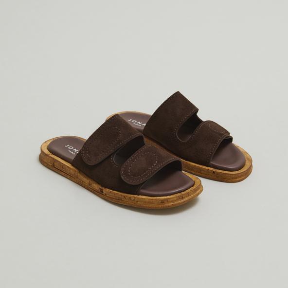 Jonak Mules With Two Straps In Dark Brown Suede ELSIE