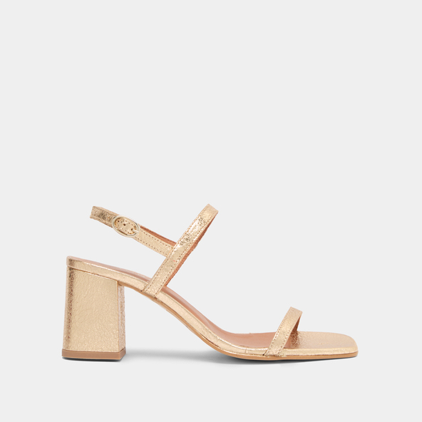 Jonak Open-toe Sandals With Heels In Gold Cracked Leather VIGNE