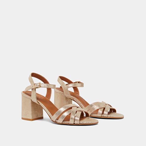 Jonak Open-toed Sandals In Platinum Laminated Velvet DANELLE