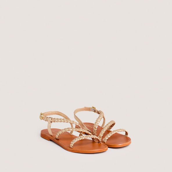 Jonak Plagettes With Adjustable Buckles In Gold Metallic Leather WALAE