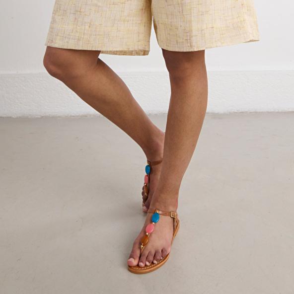 Jonak Plagettes With Details In Camel Leather WALID