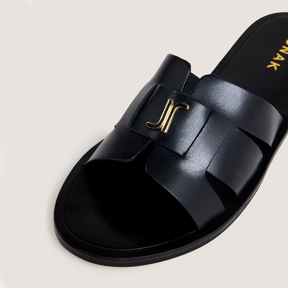 Jonak Plagettes With Monogram In Black Leather WEIL