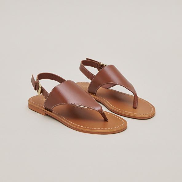 jonak Plagettes with rear straps in cognac leather WADE