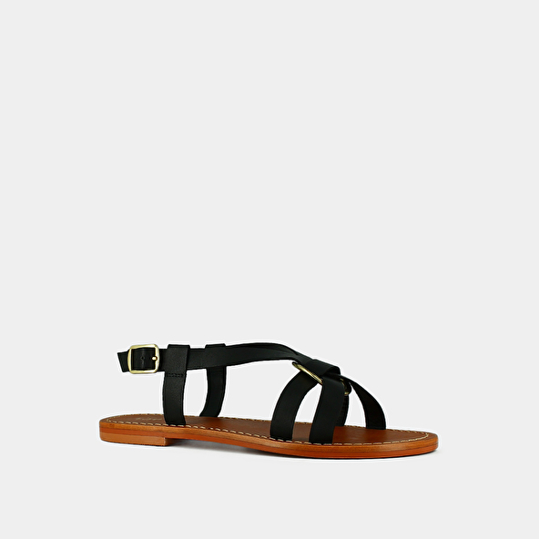 Jonak Plagettes With Straps And Buckles In Black Leather WORA