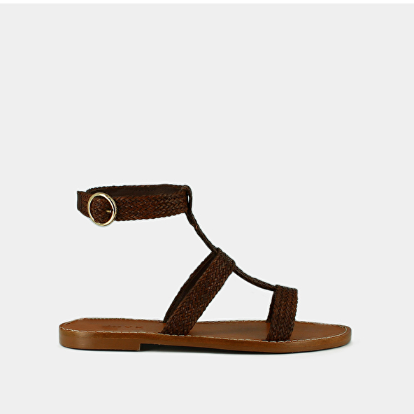 jonak Plagettes with straps in brown synthetic rope LOGAN