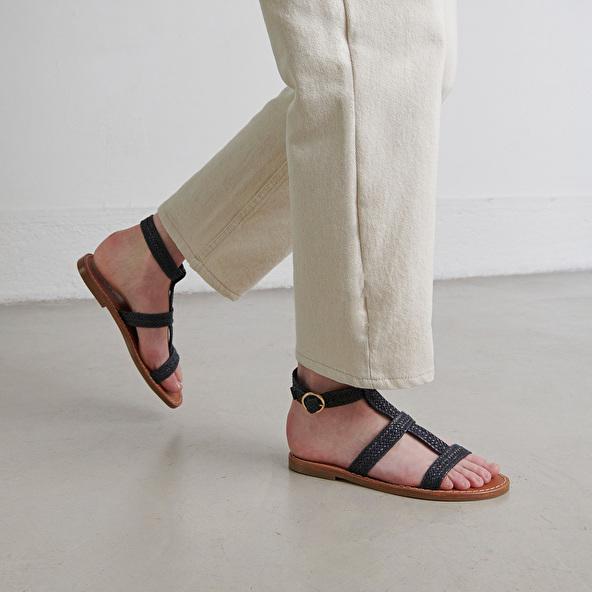 Jonak Plagettes With Straps In Dark Synthetic Rope LOGAN