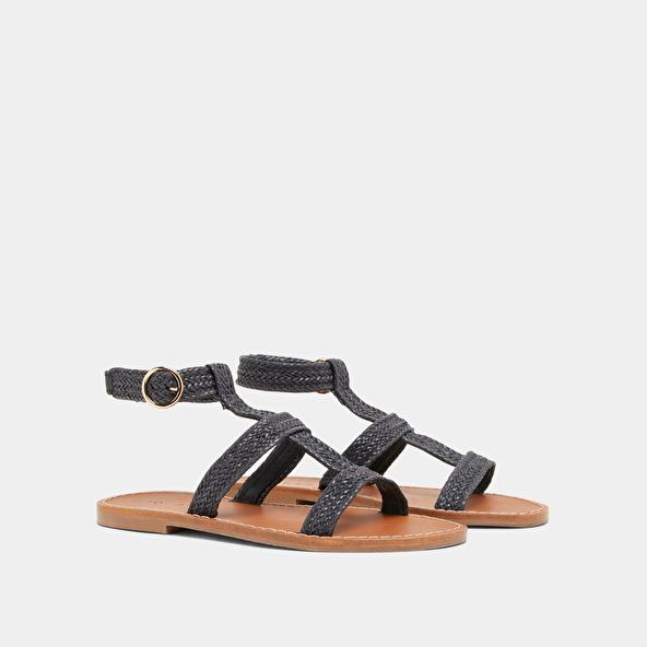 Jonak Plagettes With Straps In Dark Synthetic Rope LOGAN