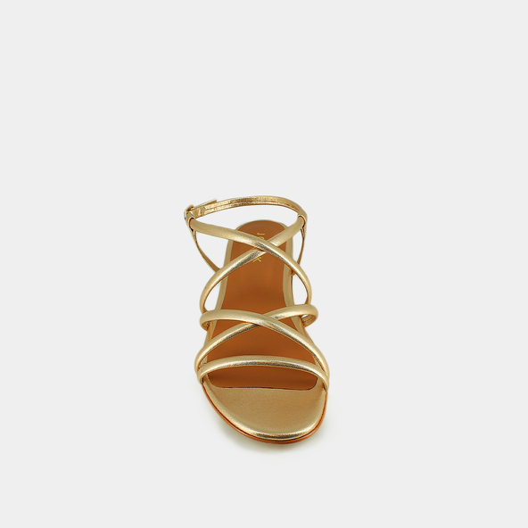 Jonak Plagettes With Straps In Gold Metallic Leather WAPO