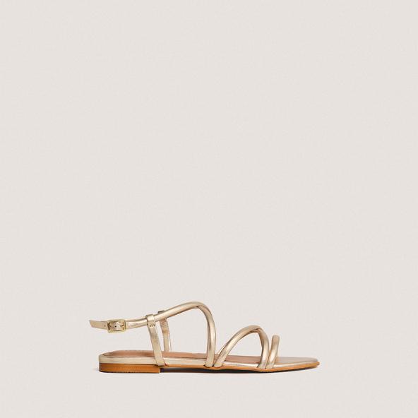 jonak Plagettes with straps in gold metallic leather WAPO