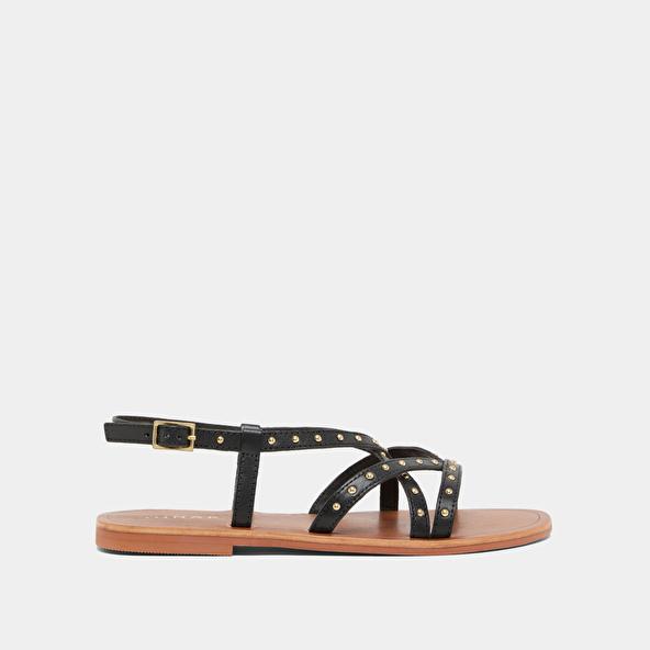 Jonak Plagettes With Thin Straps In Black Leather WATERLOO
